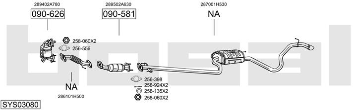 Bosal SYS03080 Abgasanlage SYS03080: Kaufen Sie zu einem guten Preis in Polen bei 2407.PL!