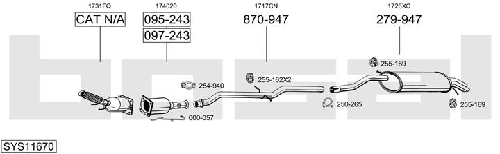 Bosal SYS11670 Exhaust system SYS11670: Buy near me in Poland at 2407.PL - Good price!