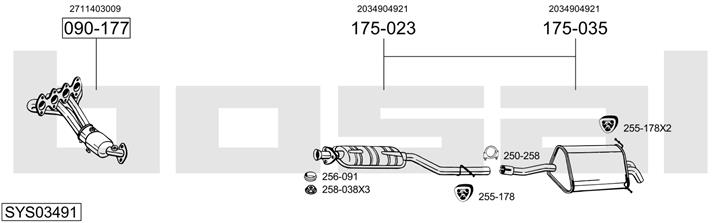 Bosal SYS03491 Exhaust system SYS03491: Buy near me in Poland at 2407.PL - Good price!