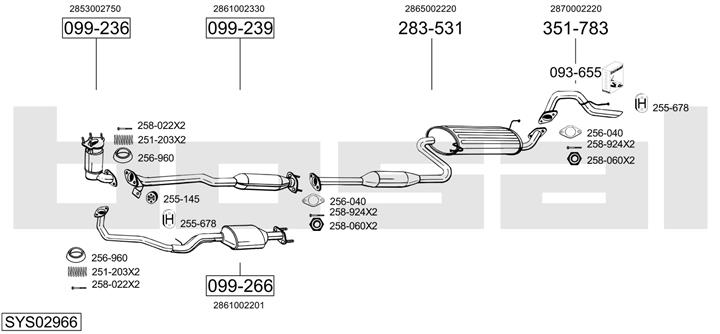 Bosal SYS02966 Układ wydechowy SYS02966: Dobra cena w Polsce na 2407.PL - Kup Teraz!