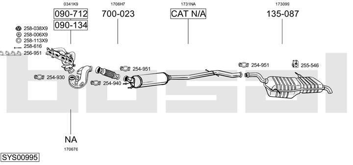 Bosal SYS00995 Abgasanlage SYS00995: Kaufen Sie zu einem guten Preis in Polen bei 2407.PL!