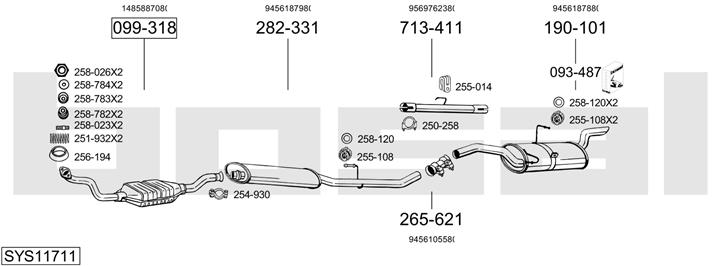Bosal SYS11711 Exhaust system SYS11711: Buy near me in Poland at 2407.PL - Good price!