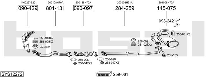 Bosal SYS12272 Система выпуска отработаных газов SYS12272: Отличная цена - Купить в Польше на 2407.PL!