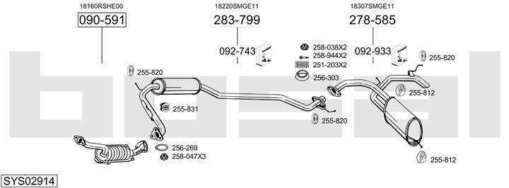 Bosal SYS02914 Exhaust system SYS02914: Buy near me in Poland at 2407.PL - Good price!