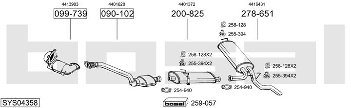 Bosal SYS04358 Exhaust system SYS04358: Buy near me in Poland at 2407.PL - Good price!