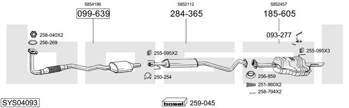 Bosal SYS04093 Abgasanlage SYS04093: Kaufen Sie zu einem guten Preis in Polen bei 2407.PL!