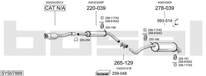 Bosal SYS07889 Exhaust system SYS07889: Buy near me in Poland at 2407.PL - Good price!
