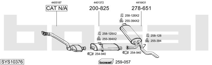 Bosal SYS10376 Exhaust system SYS10376: Buy near me in Poland at 2407.PL - Good price!