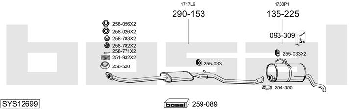 Bosal SYS12699 Exhaust system SYS12699: Buy near me in Poland at 2407.PL - Good price!