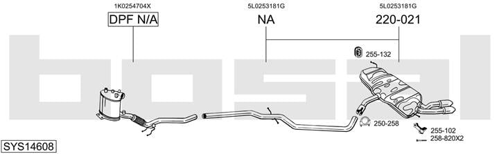 Bosal SYS14608 Exhaust system SYS14608: Buy near me in Poland at 2407.PL - Good price!