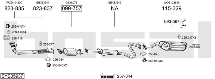 Bosal SYS05937 Exhaust system SYS05937: Buy near me in Poland at 2407.PL - Good price!