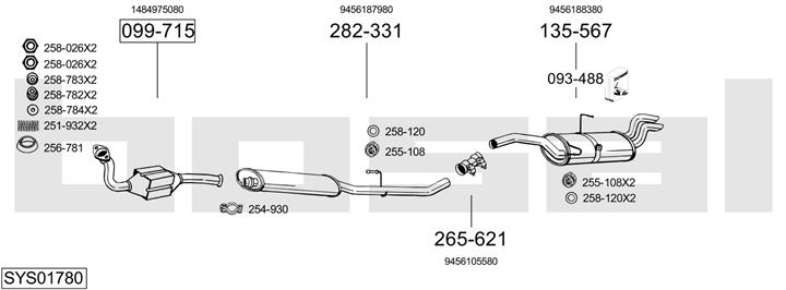 Bosal SYS01780 Exhaust system SYS01780: Buy near me in Poland at 2407.PL - Good price!