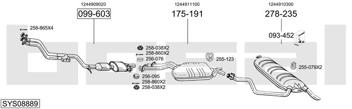 Bosal SYS08889 Exhaust system SYS08889: Buy near me in Poland at 2407.PL - Good price!