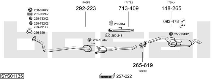 Bosal SYS01135 Exhaust system SYS01135: Buy near me in Poland at 2407.PL - Good price!