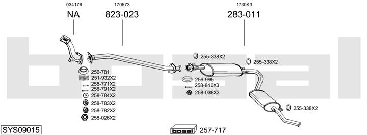 Bosal SYS09015 Exhaust system SYS09015: Buy near me in Poland at 2407.PL - Good price!