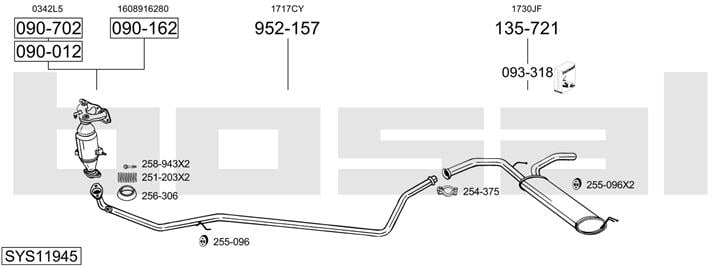 Bosal SYS11945 Exhaust system SYS11945: Buy near me in Poland at 2407.PL - Good price!