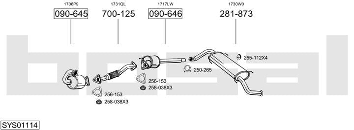 Bosal SYS01114 Exhaust system SYS01114: Buy near me in Poland at 2407.PL - Good price!