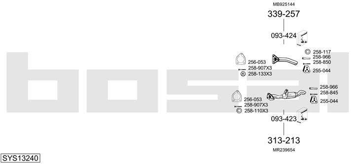 Bosal SYS13240 Система випуску відпрацьованих газів SYS13240: Приваблива ціна - Купити у Польщі на 2407.PL!