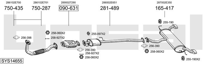 Bosal SYS14655 Exhaust system SYS14655: Buy near me in Poland at 2407.PL - Good price!