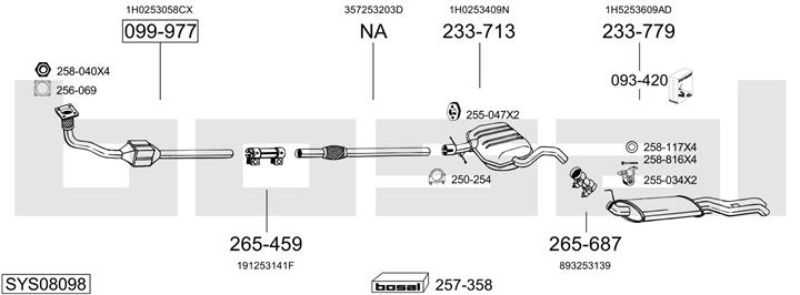 Bosal SYS08098 Exhaust system SYS08098: Buy near me in Poland at 2407.PL - Good price!