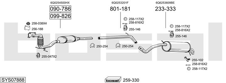 Bosal SYS07888 Exhaust system SYS07888: Buy near me in Poland at 2407.PL - Good price!