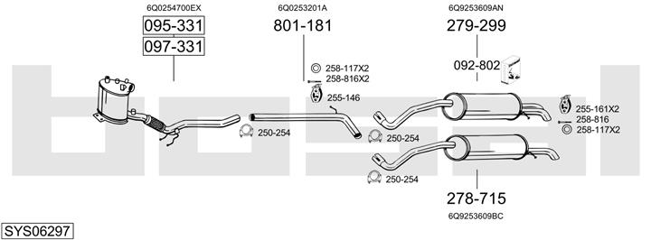 Bosal SYS06297 Exhaust system SYS06297: Buy near me in Poland at 2407.PL - Good price!