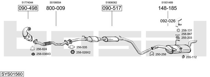 Bosal SYS01560 Exhaust system SYS01560: Buy near me in Poland at 2407.PL - Good price!