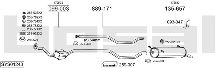 Bosal SYS01243 Система выпуска отработаных газов SYS01243: Отличная цена - Купить в Польше на 2407.PL!