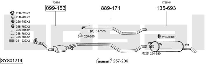 Bosal SYS01216 Exhaust system SYS01216: Buy near me at 2407.PL in Poland at an Affordable price!