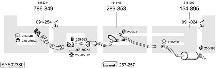 Bosal SYS02380 Система выпуска отработаных газов SYS02380: Купить в Польше - Отличная цена на 2407.PL!