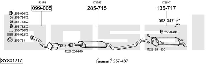 Bosal SYS01217 Exhaust system SYS01217: Buy near me in Poland at 2407.PL - Good price!