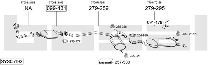 Bosal SYS05192 Exhaust system SYS05192: Buy near me in Poland at 2407.PL - Good price!