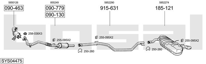 Bosal SYS04475 Система випуску відпрацьованих газів SYS04475: Приваблива ціна - Купити у Польщі на 2407.PL!