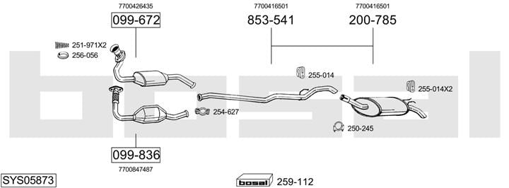 Bosal SYS05873 Система выпуска отработаных газов SYS05873: Отличная цена - Купить в Польше на 2407.PL!