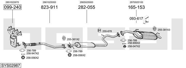 Bosal SYS02987 Exhaust system SYS02987: Buy near me in Poland at 2407.PL - Good price!
