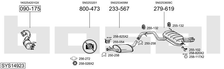 Bosal SYS14923 Exhaust system SYS14923: Buy near me at 2407.PL in Poland at an Affordable price!