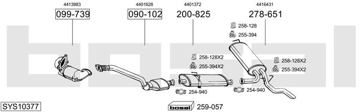 Bosal SYS10377 Exhaust system SYS10377: Buy near me in Poland at 2407.PL - Good price!