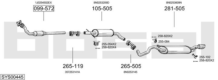 Bosal SYS00445 Układ wydechowy SYS00445: Dobra cena w Polsce na 2407.PL - Kup Teraz!