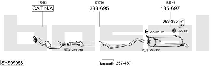 Bosal SYS09058 Exhaust system SYS09058: Buy near me in Poland at 2407.PL - Good price!