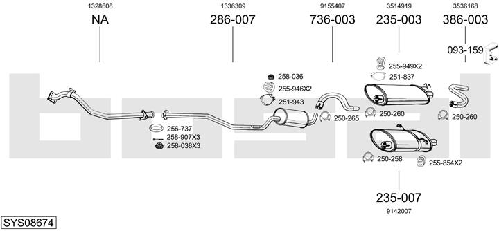 Bosal SYS08674 Układ wydechowy SYS08674: Dobra cena w Polsce na 2407.PL - Kup Teraz!