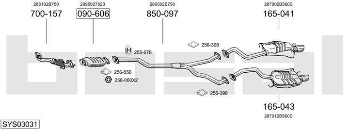 Bosal SYS03031 Exhaust system SYS03031: Buy near me at 2407.PL in Poland at an Affordable price!