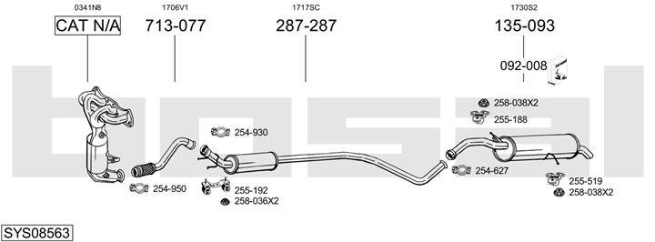 Bosal SYS08563 Система выпуска отработаных газов SYS08563: Отличная цена - Купить в Польше на 2407.PL!
