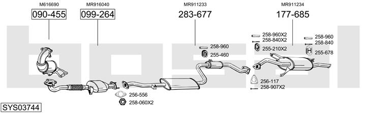 Bosal SYS03744 Exhaust system SYS03744: Buy near me in Poland at 2407.PL - Good price!