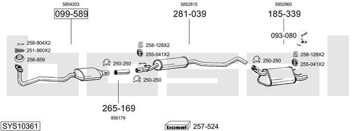 Bosal SYS10361 Система выпуска отработаных газов SYS10361: Отличная цена - Купить в Польше на 2407.PL!