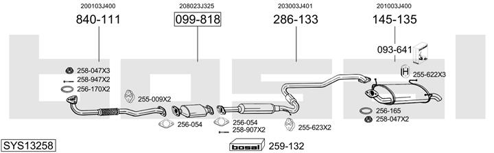 Bosal SYS13258 Система выпуска отработаных газов SYS13258: Купить в Польше - Отличная цена на 2407.PL!