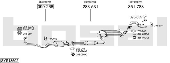 Bosal SYS13592 Układ wydechowy SYS13592: Dobra cena w Polsce na 2407.PL - Kup Teraz!