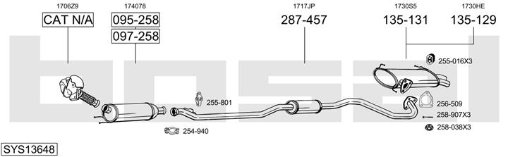 Bosal SYS13648 Exhaust system SYS13648: Buy near me in Poland at 2407.PL - Good price!