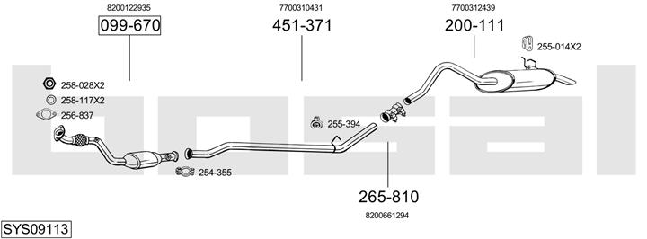 Bosal SYS09113 Система выпуска отработаных газов SYS09113: Отличная цена - Купить в Польше на 2407.PL!