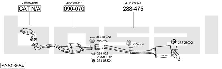 Bosal SYS03554 Układ wydechowy SYS03554: Dobra cena w Polsce na 2407.PL - Kup Teraz!