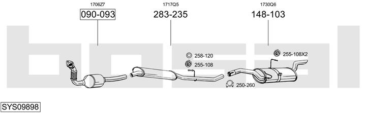 Bosal SYS09898 Exhaust system SYS09898: Buy near me in Poland at 2407.PL - Good price!